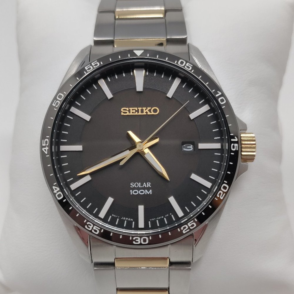 Seiko Men's Solar Essentials Two-Tone Watch